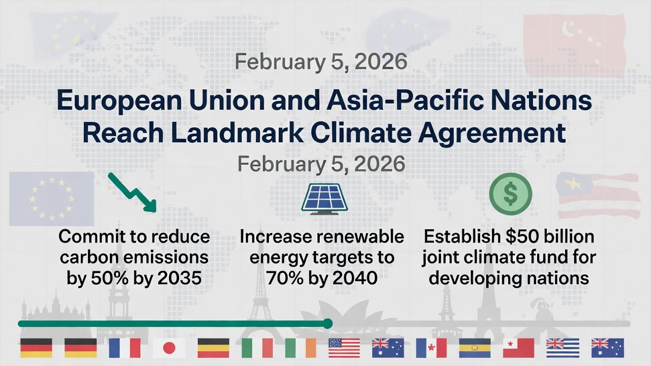 European Union Announces New Climate Agreement with Asia-Pacific Nations