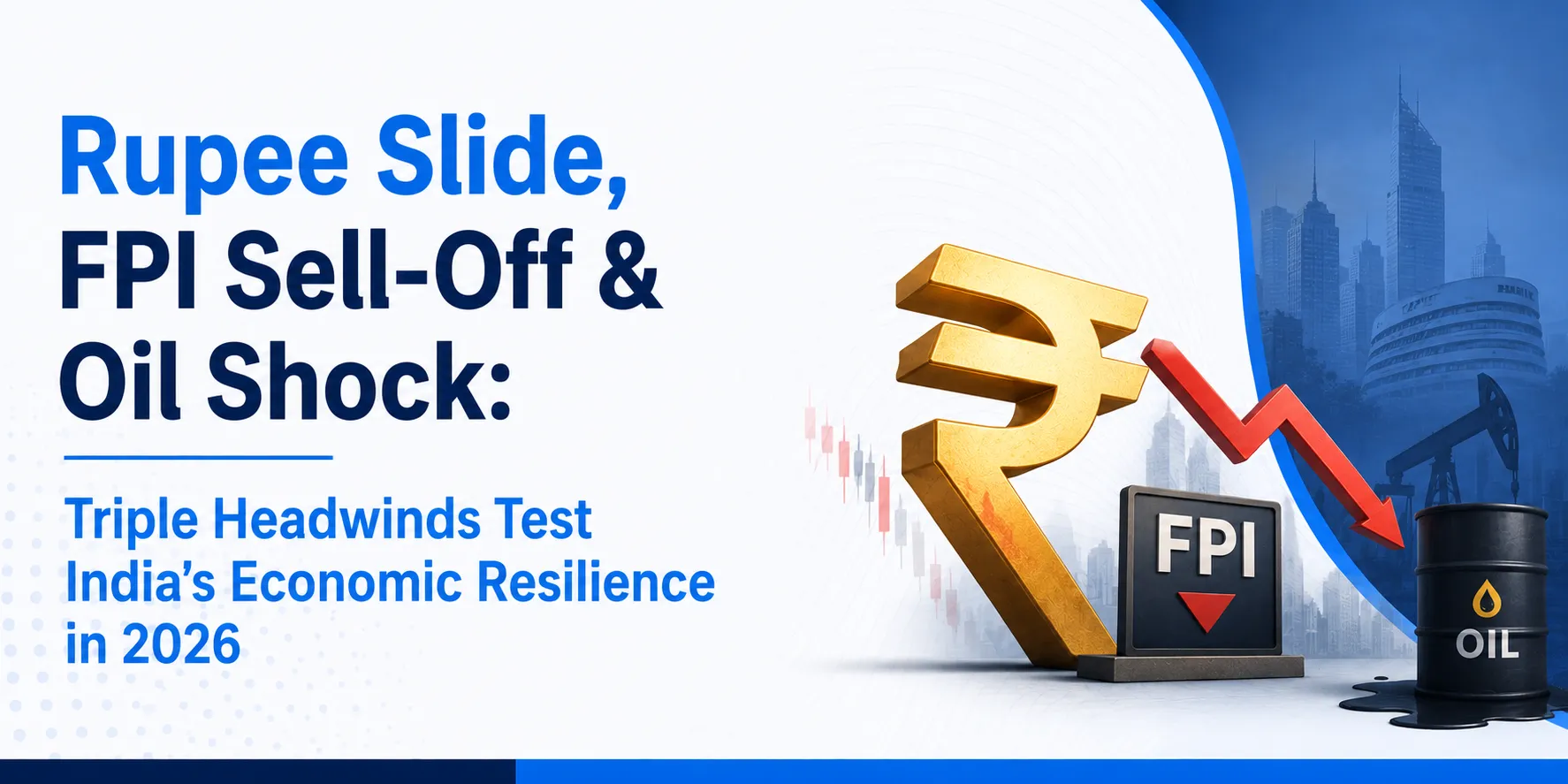 Rupee Slide, FPI Sell-Off & Oil Shock: Triple Headwinds Test India’s Economic Resilience in 2026